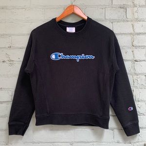 Black Champion Crew Neck Sweatshirt